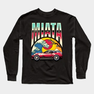 Mazda Miata (Red) Retro Style Nature Design Long Sleeve T-Shirt